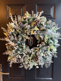 Large Deluxe 65cm Frosted Glitter Wreath