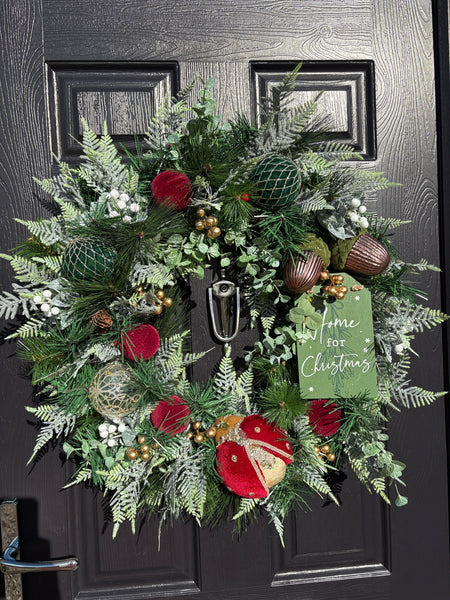 Deluxe 65cm 'Home for Christmas' Wreath