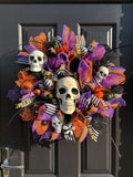 Deluxe Halloween Deco Mesh Skull Wreath