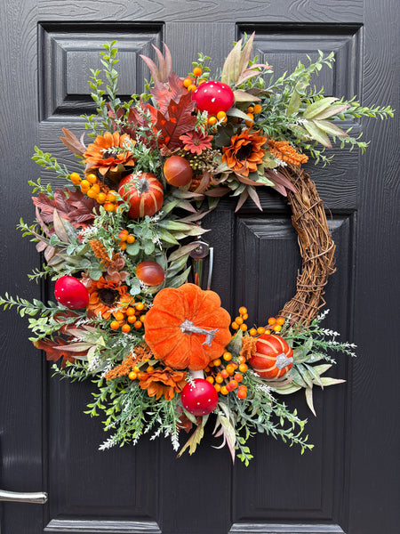 Deluxe 65cm Autumn Pumpkin Wreath