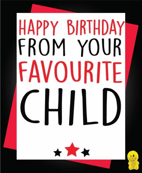 Favourite child card